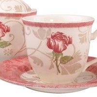 Чайный сервиз Claytan Ceramics Дамаск Фловер Пинк на 6 персон 910-084