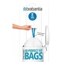 Комплект Brabantia Ведро для мусора Pedal Bin 12 л + Набор мусорных пакетов E 20 л 40 шт