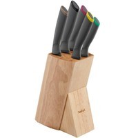 Набор ножей Tefal Fresh Kitchen с деревянной подставкой, 5 шт. K122S504